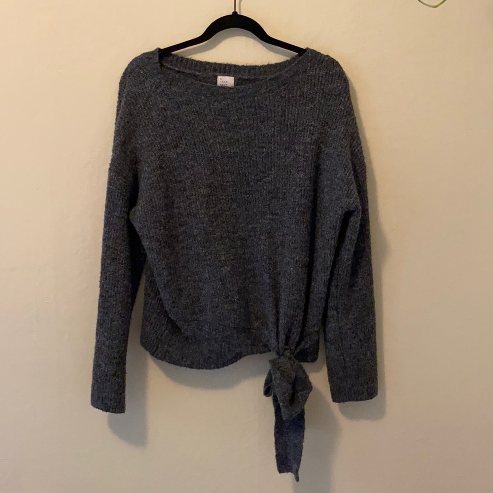 A New Day sweater with tie at hem
